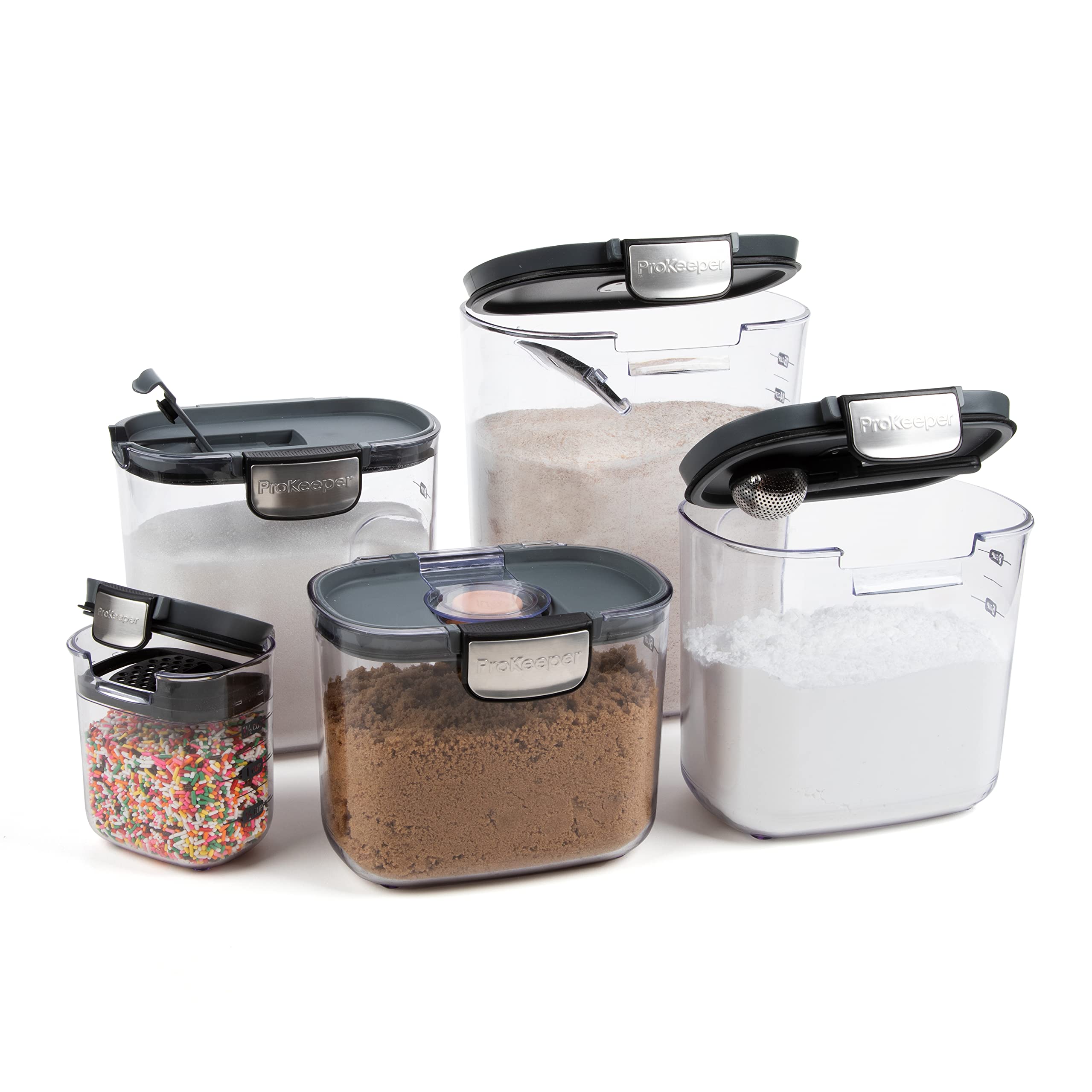 Airtight Baking Storage Container Set – Flour, Sugar & Brown Sugar Keepers with Magnetic Accessories