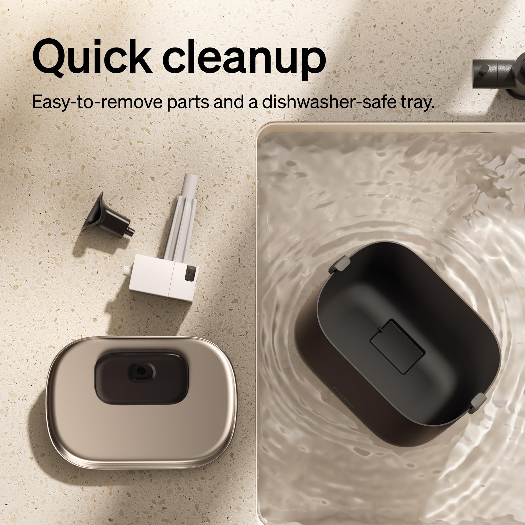 PETLIBRO Dockstream Battery-Operated Cat Water Fountain 3L – 5000mAh Wireless Stainless Steel System (Black)