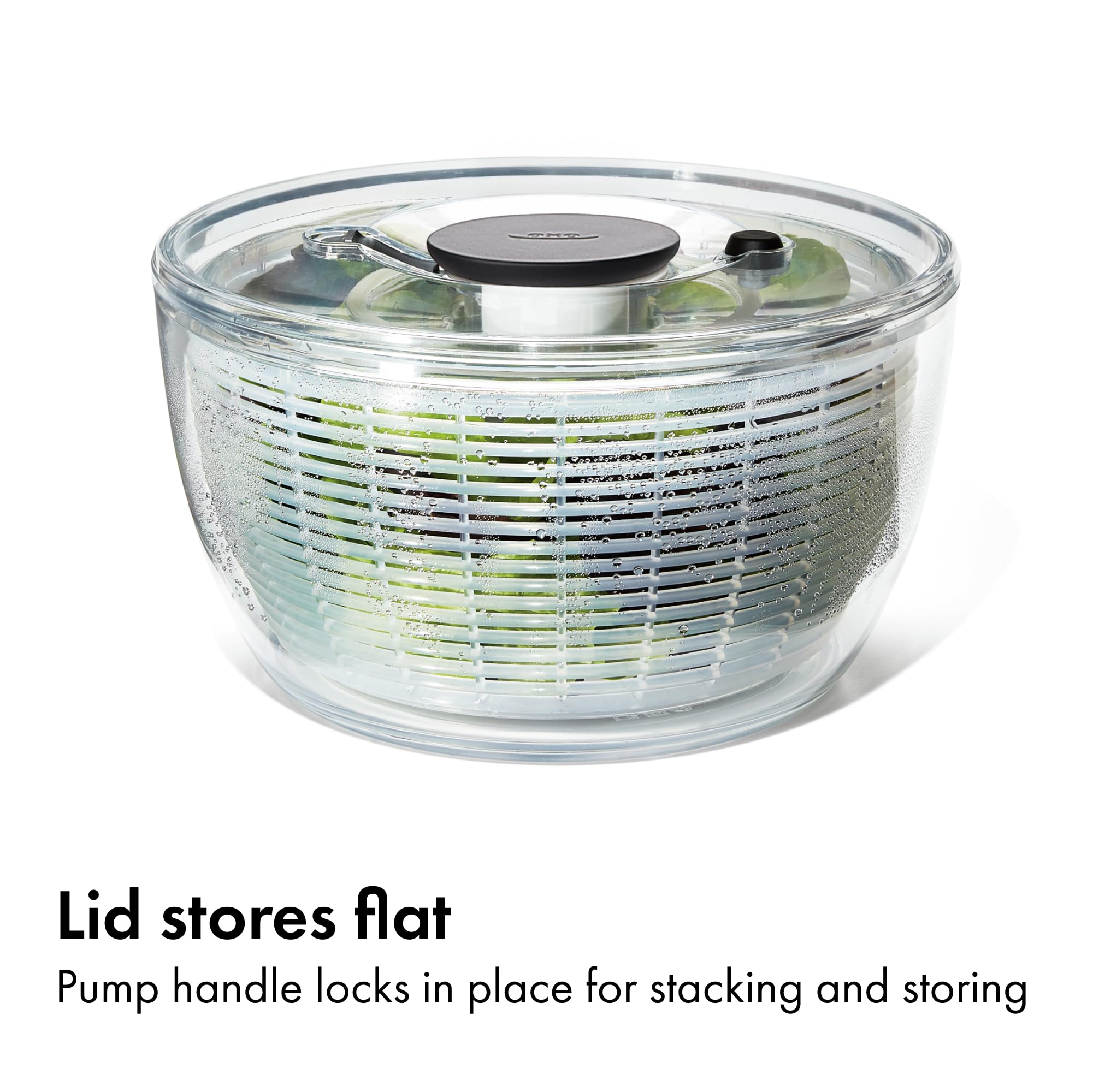One-Touch Salad Spinner with Non-Slip Base for Lettuce, Herbs & Vegetables
