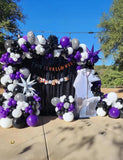 Halloween Balloon Arch Kit – 135 PCS Gothic Garland Set (Purple, Silver & Black Balloons + Starburst Foils)