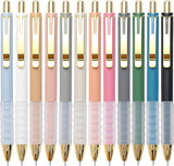 12-Pack Gold Retractable Black Ink Ballpoint Pens