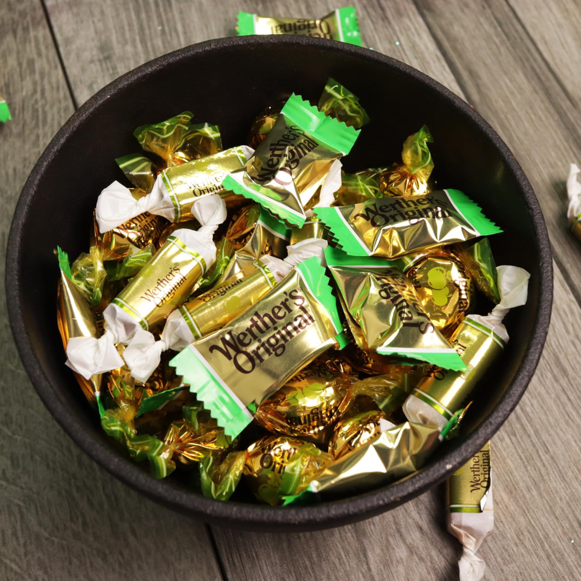Caramel Apple Candy Assortment – Pack of 2 Bags (8.57oz & 9.4oz) – Individually Wrapped Hard Caramel & Apple Candies for Fall & Halloween