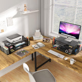 OPNICE 2-Tier Monitor Stand with Drawer & Pen Holders – Ergonomic Desk Organizer for Office & Home