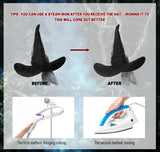 Black Witch Hat with Veil – Halloween Costume Accessory & Party Decoration