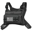 JIPIMON Waterproof Sports Chest Bag – Reflective MOLLE Chest Pack for Running, Cycling & Outdoor Activities (Black)