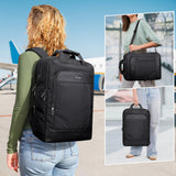 PIJUSHI 3-in-1 Convertible Laptop Backpack – Flight-Approved Personal Item with USB Charging & RFID Blocking (Black)