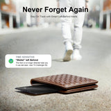 Rechargeable Smart Wallet Tracker Card, Apple Find My Compatible, Ultra-Slim Bluetooth Tracking Card with Wireless Charging – Carbon Fiber Black