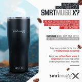 SmrtMugg X Self Heating Coffee Mug 19oz with LCD Temperature Display 8-Hour Battery & Charging Coaster
