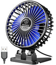 JZCreater Mini USB Desk Fan Portable 3 Speed Quiet Personal Cooling Fan for Office Home Travel Black Blue
