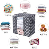 Large Capacity Clothes Storage Bag (100L) – Breathable Fabric Organizer with Clear Window & Reinforced Handles