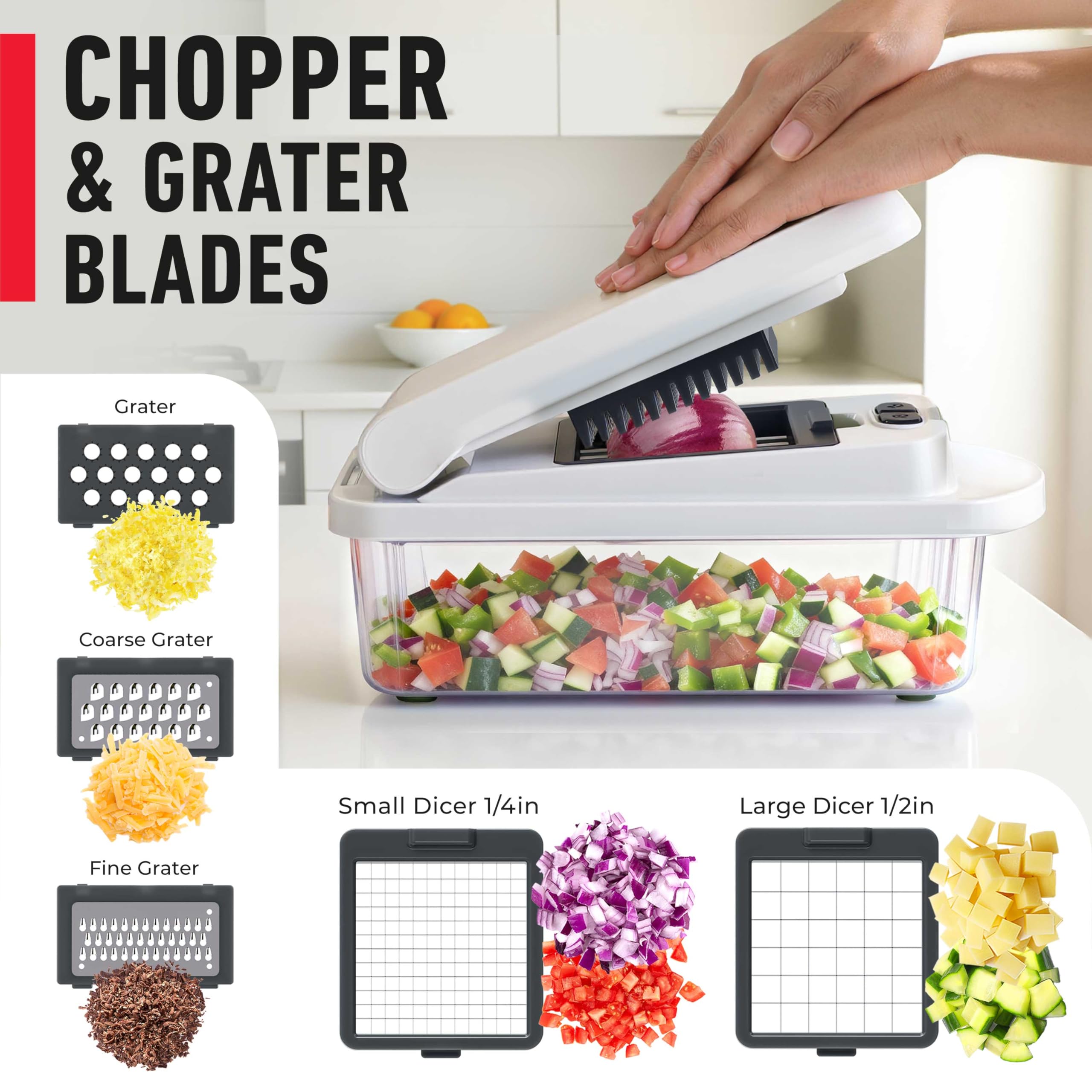Professional Multi-Function Vegetable Chopper Set with 8 Interchangeable Blades