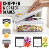 Professional Multi-Function Vegetable Chopper Set with 8 Interchangeable Blades