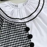 Toddler Clown Halloween Costume – White Baby Jumpsuit & Hat Set for Boys and Girls (Soft Polyester Blend)