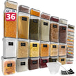 36-Piece Airtight Food Storage Containers Set – BPA-Free Leak-Proof Stackable Pantry Organization with Labels