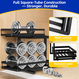 Heavy-Duty Under Sink Organizer with Dual-Rail Ball Bearings – 2-Tier Adjustable Pull-Out Storage, No-Drill Installation (Matte Black, 2-Pack)