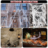 Halloween Spider Web & Creepy Cloth Decoration Set – 1500 Sqft Stretchy Web with 100 Spiders & 2 Black Cloths for Indoor/Outdoor Haunted Décor
