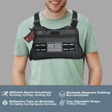 JIPIMON Waterproof Sports Chest Bag – Reflective MOLLE Chest Pack for Running, Cycling & Outdoor Activities (Black)