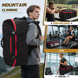 65L Tactical Duffle Backpack – Heavy-Duty Water-Resistant Gym & Travel Bag with Wet Pocket and Dividers (Black)