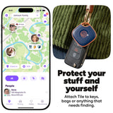 Tile Bluetooth Tracker Navy Blaze, Item Locator with 350 ft Range, SOS Alert, Life360 Compatible, Waterproof IP68, iOS & Android
