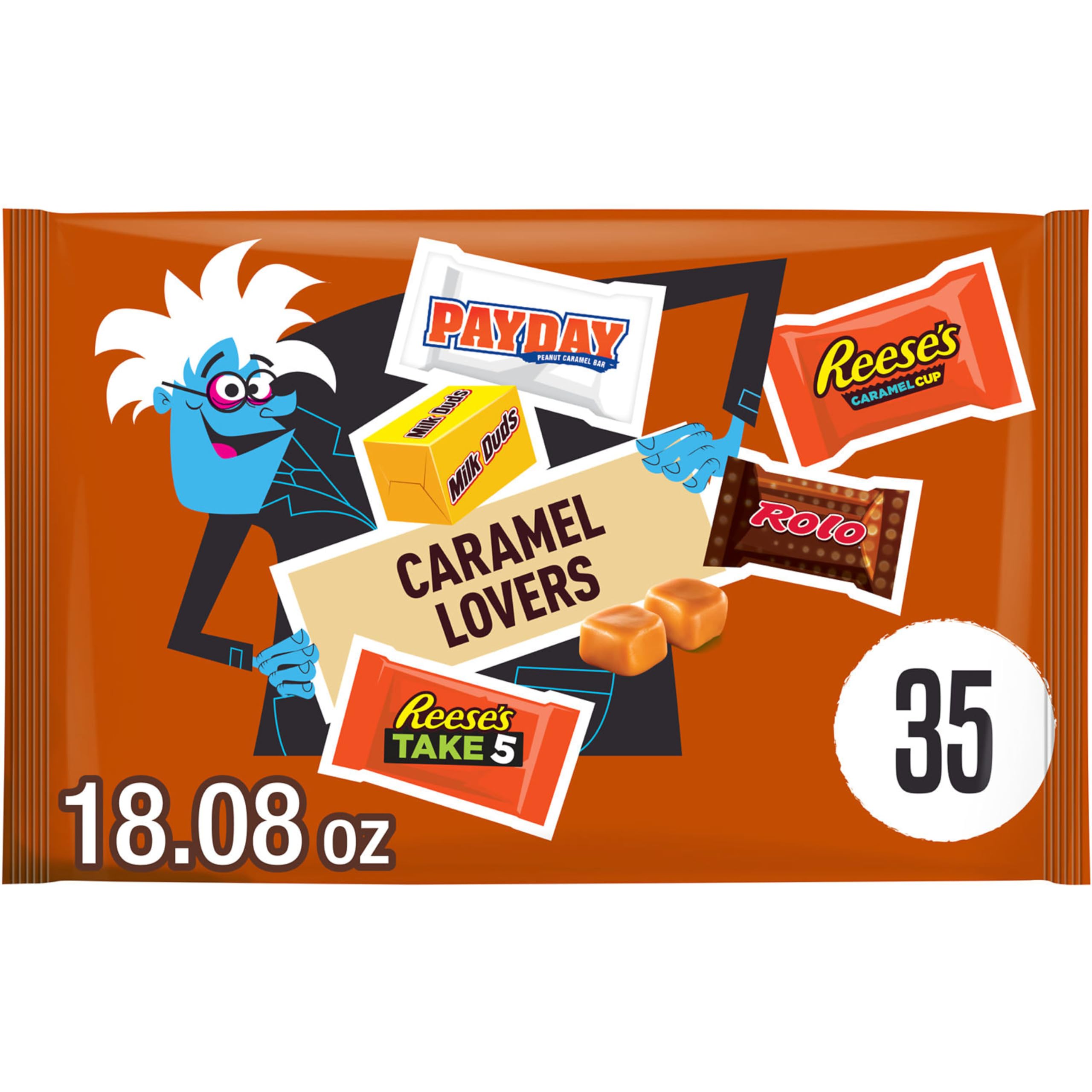 Hershey’s Caramel Lovers Assorted Candy Mix – 18.08 oz Variety Bag (35 Pieces)
