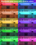RGB LED Under Cabinet Light Bars with Music Sync & Bluetooth App Control – 200 Lumens Ambient Set