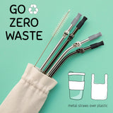 Stainless Steel Skull Straw Set – 10.5” Reusable Silver Black Straws (4PCS + Cleaning Brush + Carry Bag)