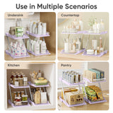 AUGBEAN Pink 2-Tier Clear Pull-Out Organizer Set – Z-Shaped Multi-Purpose Storage for Bathroom, Vanity & Countertop (3 Pack)