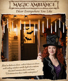 Floating Halloween Candles with Remote Wand – 6" Battery Operated LED Hanging Candles, Flickering Light Set (White)