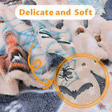 Glow in the Dark Halloween Blanket – Soft Flannel Pumpkin & Cat Throw Blanket for Kids & Adults (Skin Pumpkin)