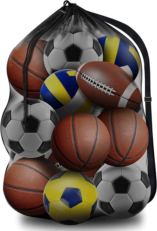 Brotou Extra-Large Mesh Sports Ball Bag 40 x 30 in – Heavy-Duty Team Equipment Carrier with Adjustable Strap