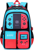 Blue Red Glow-in-the-Dark School Backpack with Laptop Sleeve