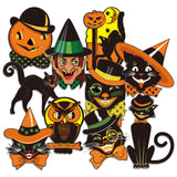 Vintage Halloween Cutouts Set – 40 Retro Paper Decorations with Black Cats, Witches & Owls for Party Decor