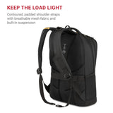 SwissGear Cecil 5505 Laptop Backpack – Lightweight 27.3L Daily Carry with Airflow Comfort, Black Gold