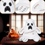 White Ghost Plush – 9.8" Soft Halloween Stuffed Toy Decoration – Hand-Stitched Embroidered Face & Ultra-Soft Fabric