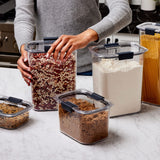 Brilliance Airtight Pantry Containers Set – 3 x 16-Cup Tritan Storage with Scoops (Clear)