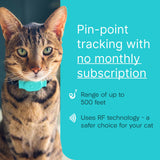 RF Cat Tracker Tag with Handheld Locator – No Subscription Lightweight Collar Tracking Device for Cats & Kittens