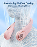 Bladeless Rechargeable Neck Fan – Hands-Free Portable Cooling Fan with 3 Speeds (A5 Pink)