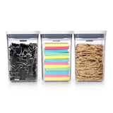 Airtight POP Food Storage Containers – 3-Piece Stackable Pantry Set (White)