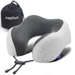 Memory Foam Travel Neck Pillow with Chin Support – Adjustable Airplane Neck Pillow for Comfortable Flights