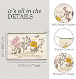 Wildflower Canvas Pencil Pouch with Zipper
