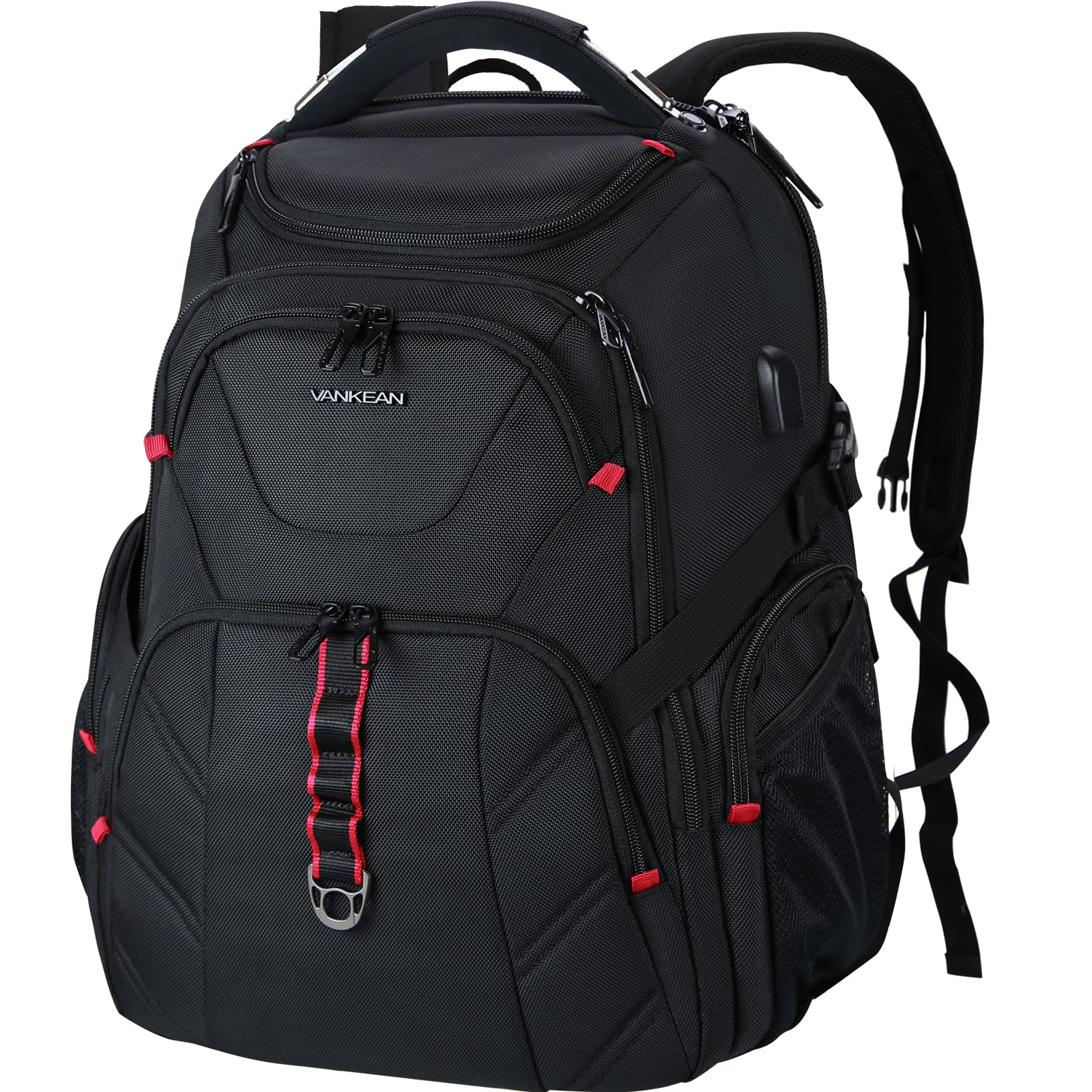 VANKEAN 17.3” TSA-Friendly Anti-Theft Laptop Backpack with RFID & USB Charging – Extra Large – Black
