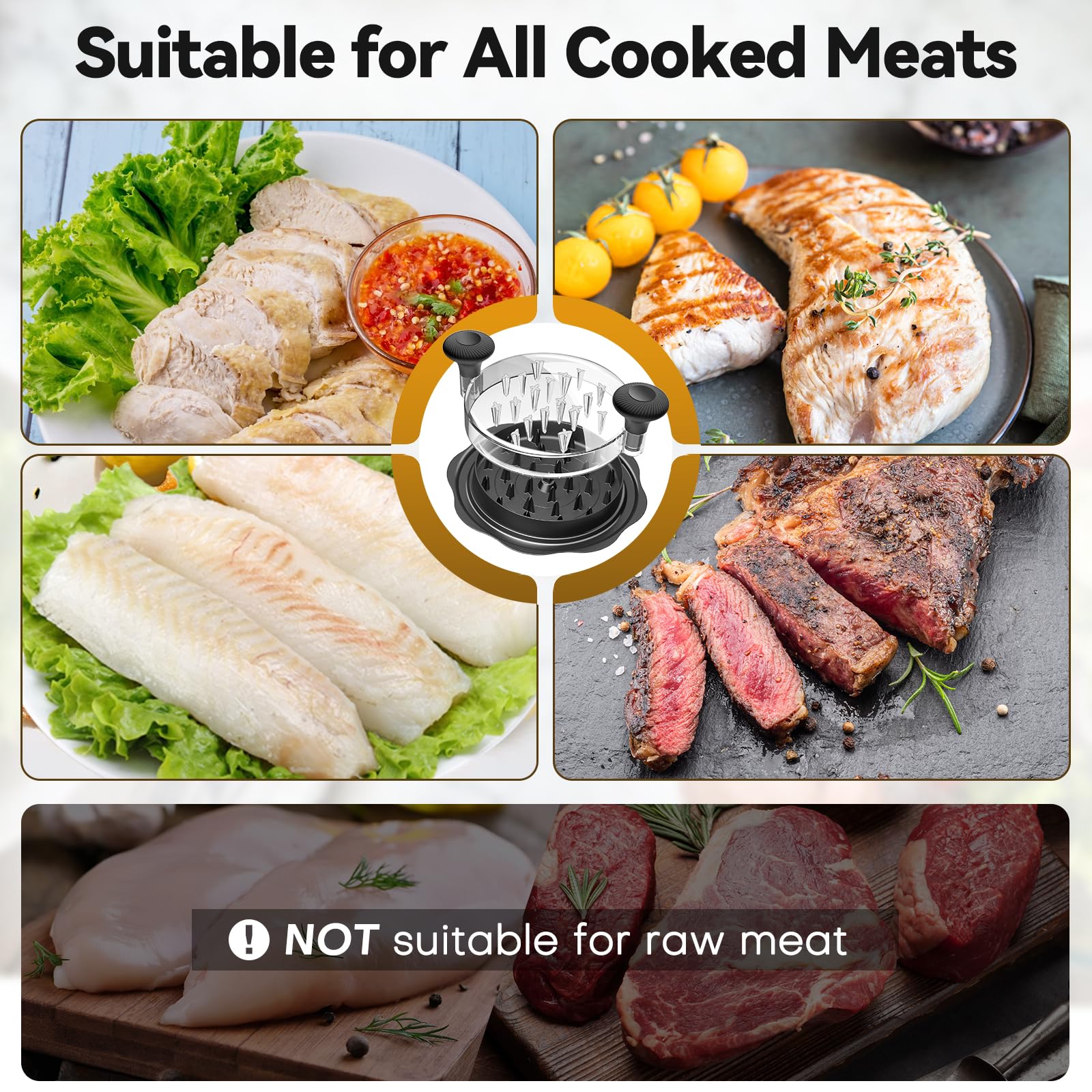 Manual Chicken Shredder Tool with Non-Slip Base – BPA-Free Meat Shredding Bowl for Fast Prep