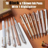 12-Piece Neutral Gel Pen Set with 0.5 mm Fine Tips