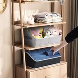 Homsorout Closet Organizer Bins (6-Pack) – Trapezoid Fabric Storage Cubes with Handles, Collapsible Shelf Organizers (Light Gray / Blended)