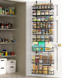 MOFOROCO 9-Tier Over-the-Door Pantry Organizer – Heavy-Duty Metal Hanging Storage Rack for Kitchen & Home (Black)