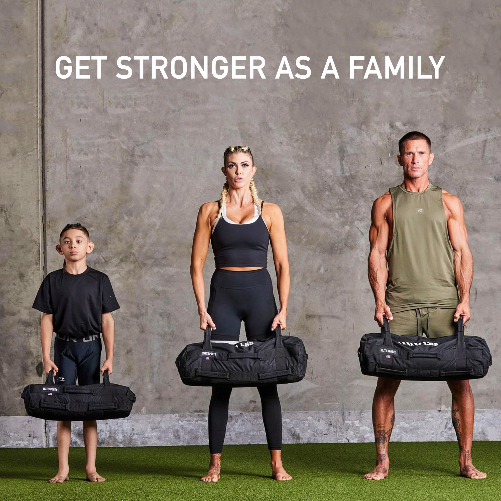 Elite Sports Heavy-Duty Workout Sandbag for Full-Body Strength & Core Training – Multi-Handle Design (Unfilled, Black)