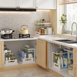 REALINN Under Sink Organizer 2-Pack with Pull-Out Drawers – 2-Tier Slide-Out Cabinet Storage for Kitchen & Bathroom