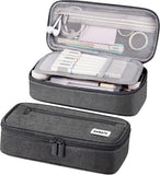 Large 80-Pencil Canvas Organizer Case with 5 Compartments