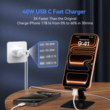 40W 4-Port USB Wall Charger – Fast Charging USB-C & USB-A Power Adapter (2 Pack)