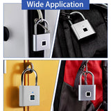 UMIKSMART Fingerprint Padlock with USB-C Rechargeable Battery, Biometric Keyless Lock for Gym Locker, Cabinets & Personal Storage